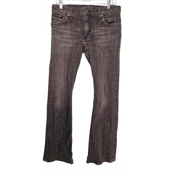 Robin's Jean Women's Straight Leg Riveted Distressed Black Denim Jeans Size 31 - Picture 1 of 11